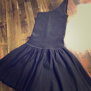 BCBGMAXAZRIA One Shoulder Fit &Flare Dress Black S